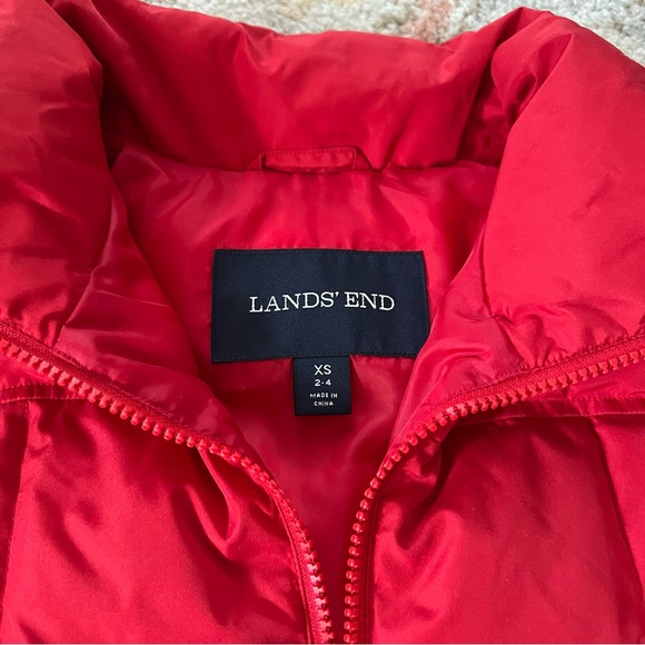 Like new! Lands End red winter puffer vest - Picture 3 of 3
